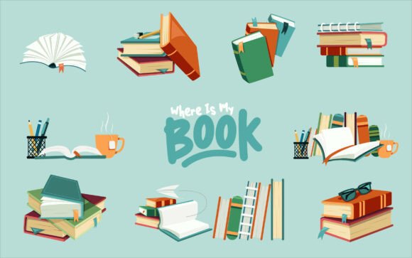 Collection Book Set Flat Design: A Visual Guide