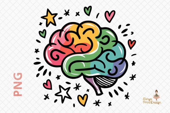 Colorful Rainbow Brain Doodle Clipart: A Strategic Asset for Visual Communication