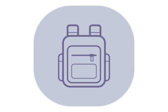 Educational Icon of Backpack for School