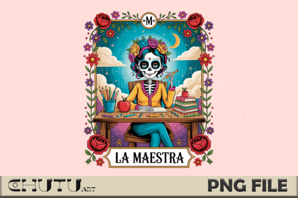 La Maestra PNG - Day of the Dead Art