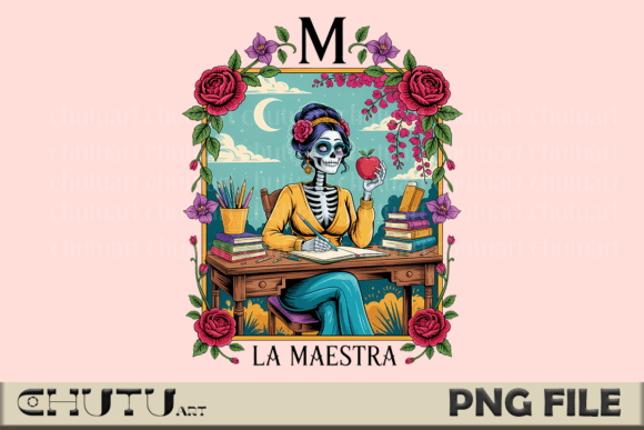 La Maestra PNG - Skeleton Teacher Art: Merging Tradition with Modern Design