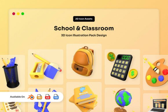 School Classroom 3D Icon Pack: A Practical Guide for Designers and Educators