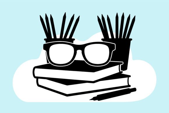 Unlocking Creativity with School Supplies Silhouette Vector Art